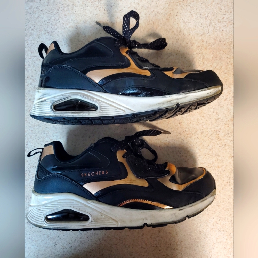 Skechers Black and Gold Athletic Shoes